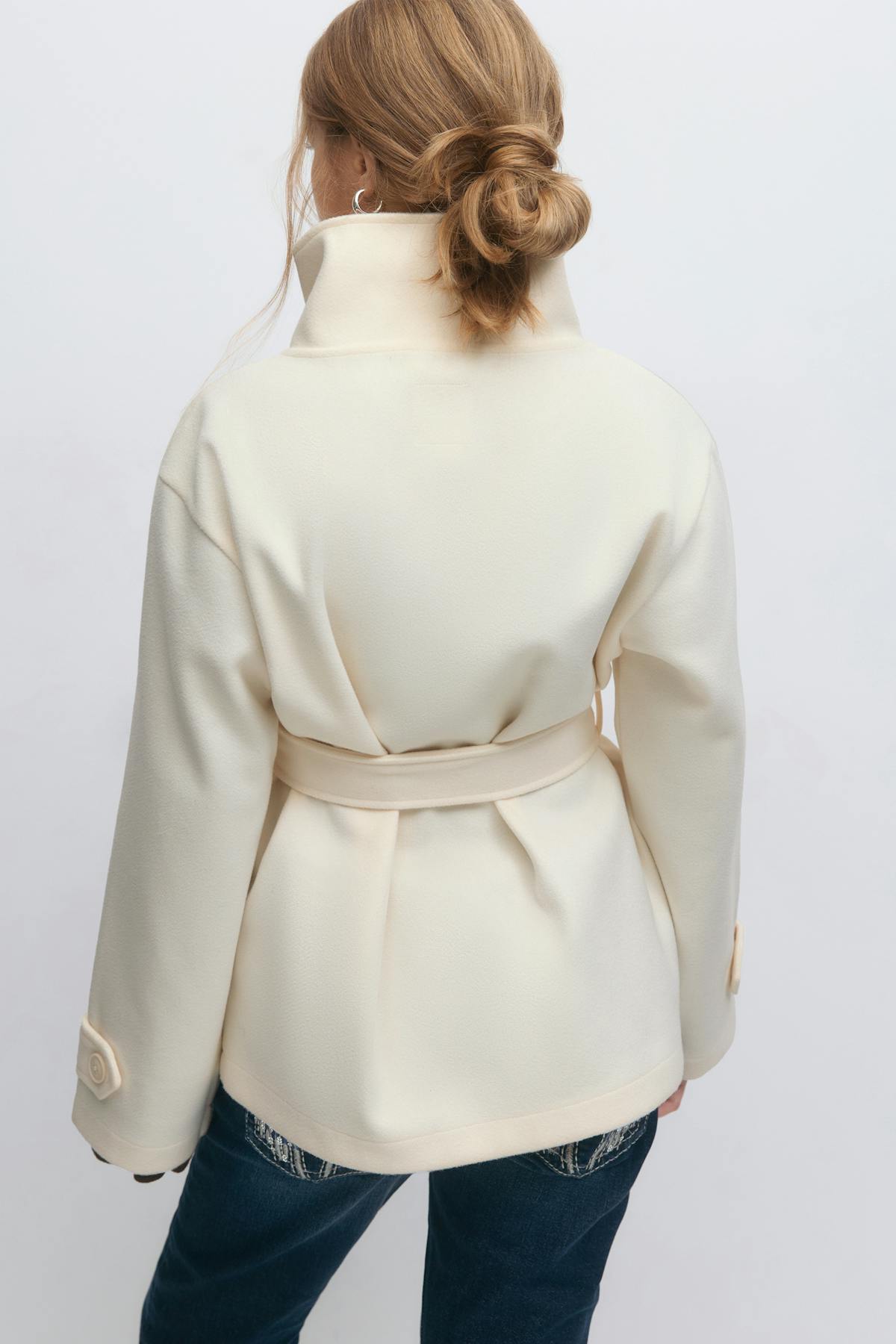 y felt jacket - Antique white