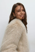 Y faux fur jacket - Beige