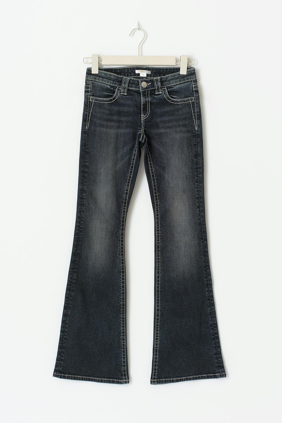 Y sparkle low flare jeans tall - Dk blue tint