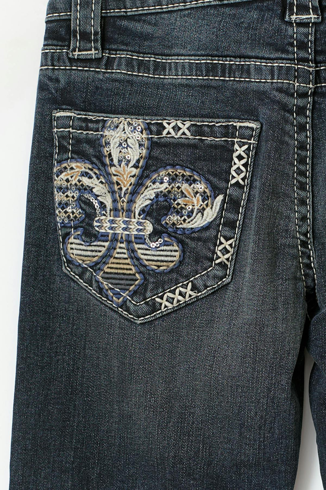 Y sparkle low flare jeans tall - Dk blue tint