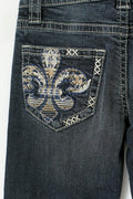 Y sparkle low flare jeans tall - Dk blue tint