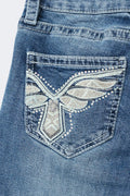 Y sparkle low flare jeans tall - Lt vintage blue