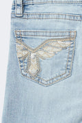Y sparkle low flare jeans tall - Lt vintage blue
