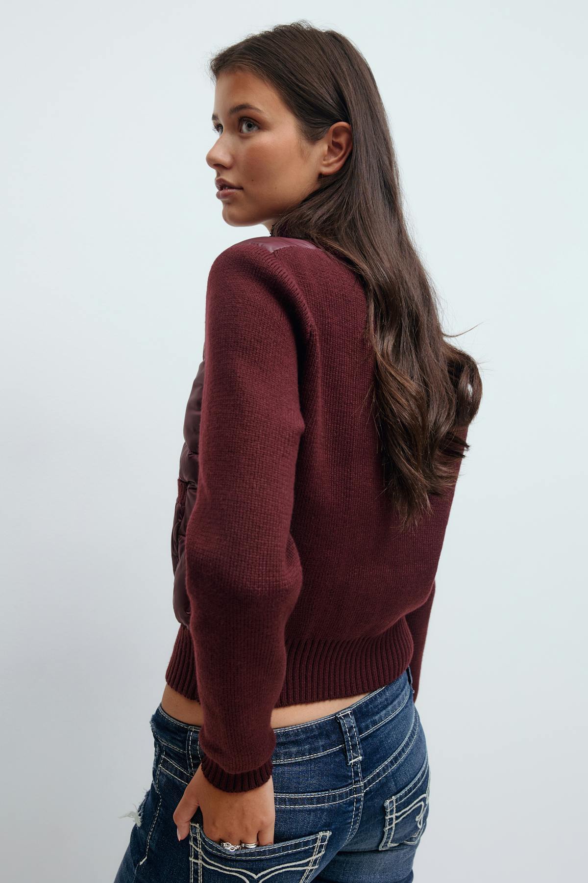 14+ rib puffer jacket - Bordeaux
