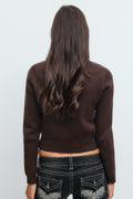 14+ rib puffer jacket - Marron