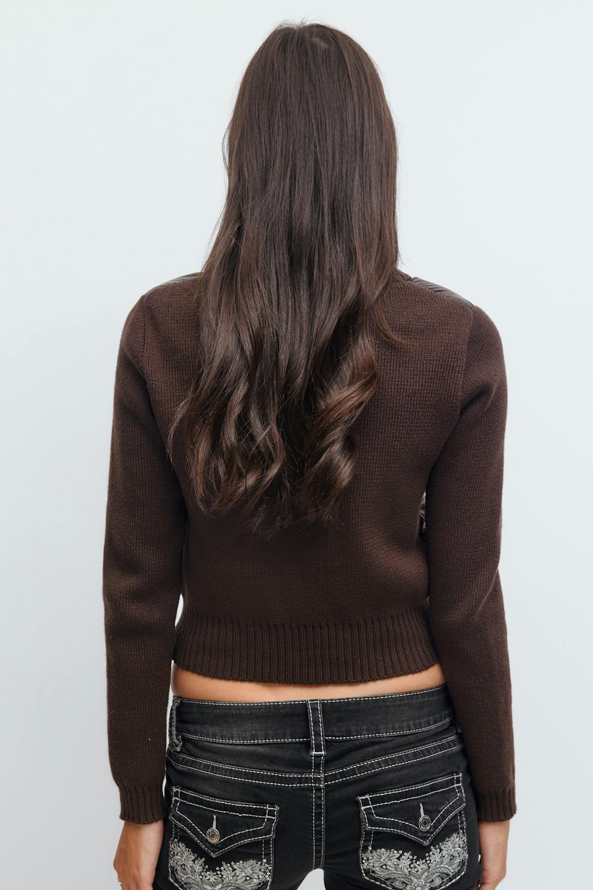14+ rib puffer jacket - Marron