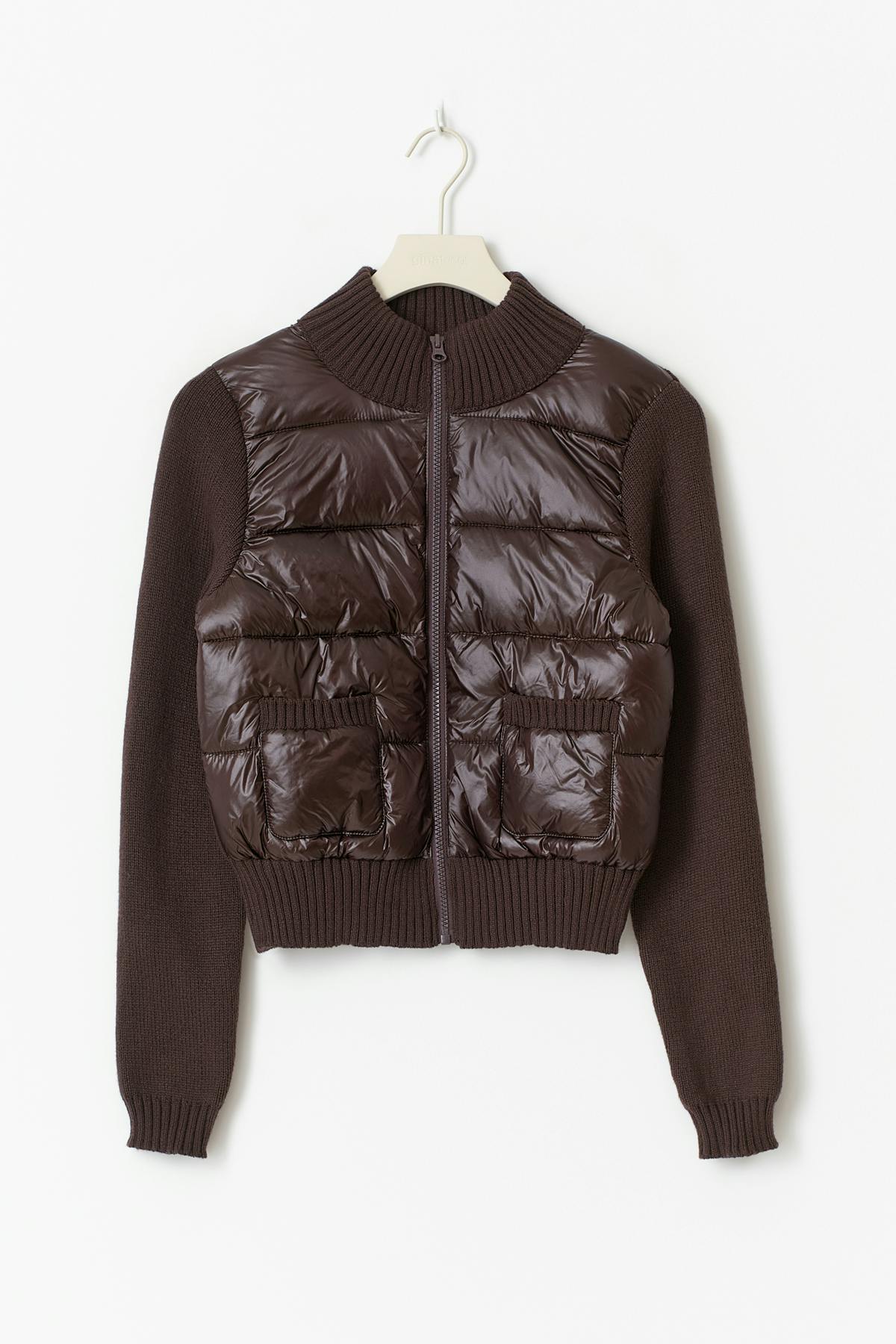 14+ rib puffer jacket - Marron