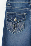 Decorated flare tall jeans - Mid blue