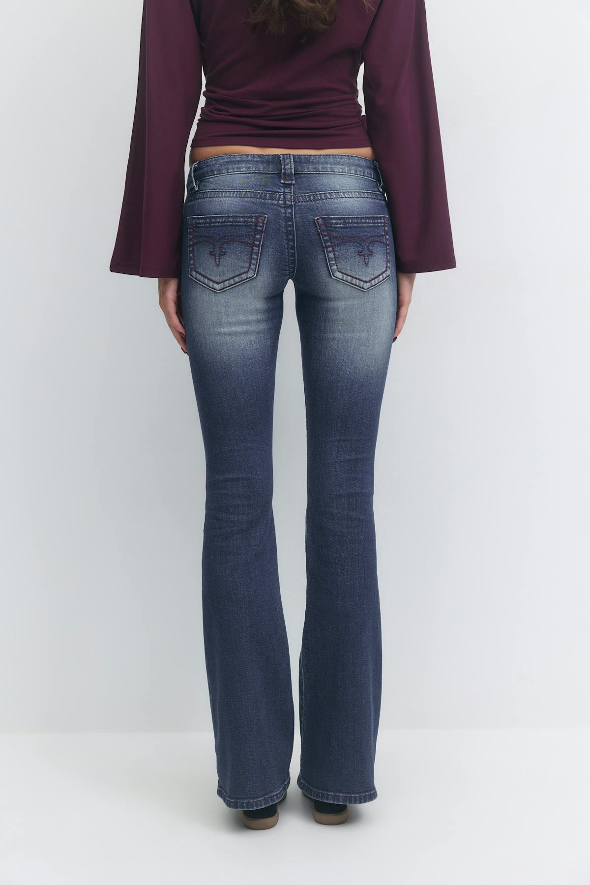 14+ low rise flare jeans tall - Vintage blue
