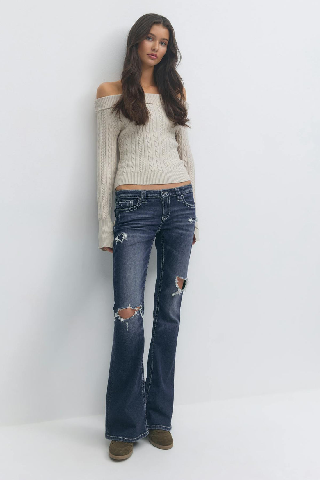 14+ low rise flare jeans tall - Bleu foncé