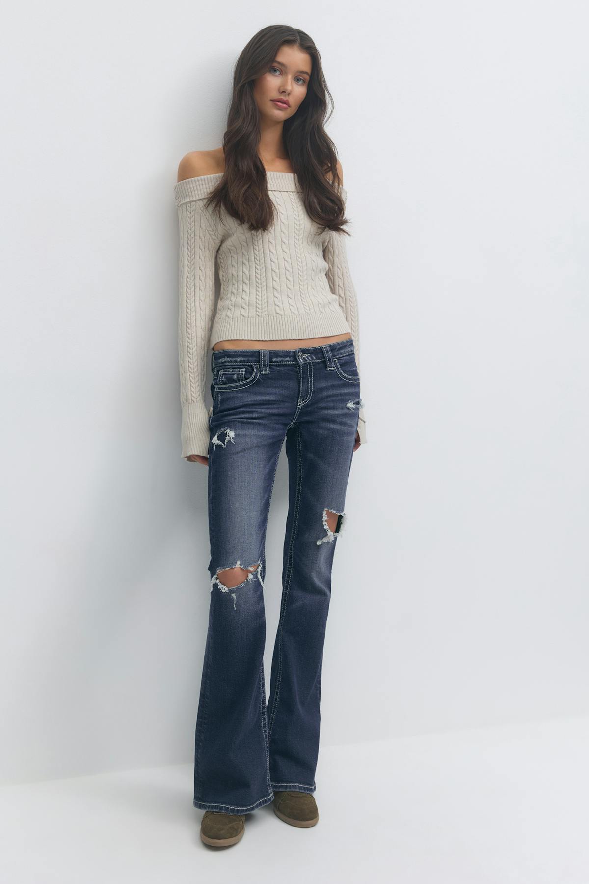 14+ low rise flare jeans tall - Bleu foncé
