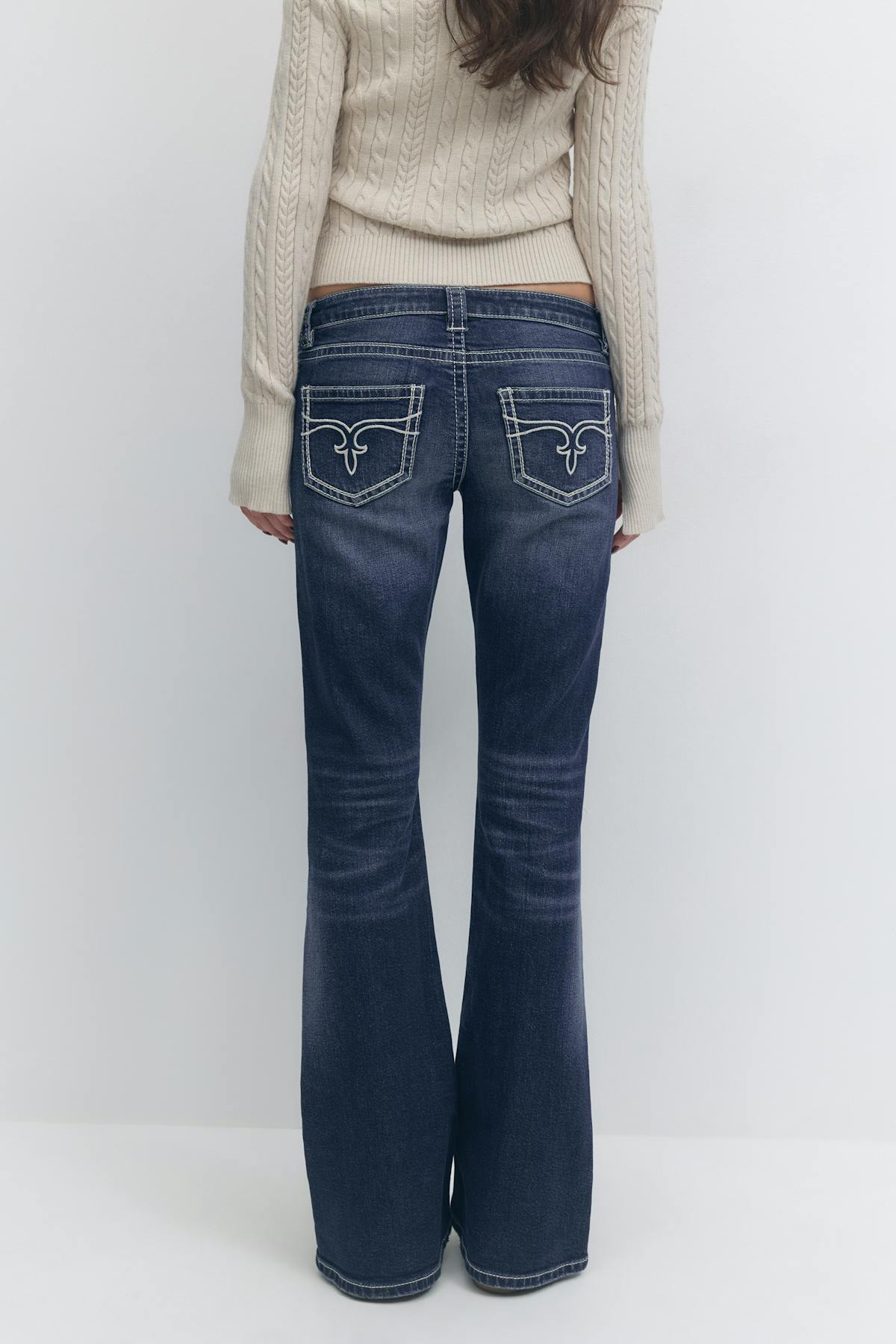 14+ low rise flare jeans tall - Bleu foncé