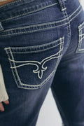 14+ low rise flare jeans tall - Bleu foncé