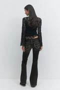 14+ low rise flare jeans tall - Noir