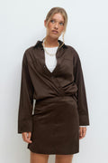 Faux suede shirt - Marron