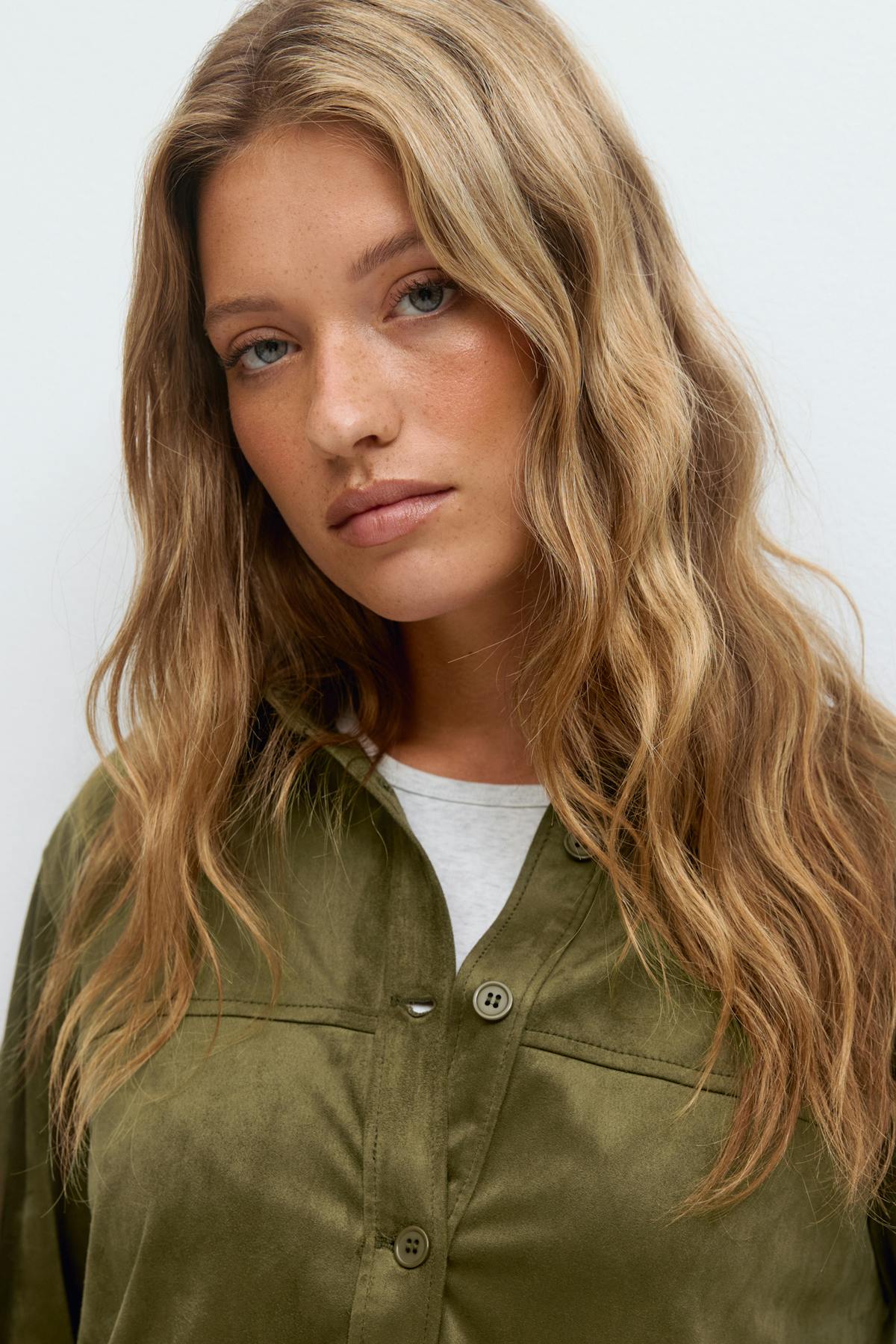 Faux suede shirt - Marron foncé