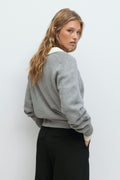 V-neck knitted sweater - Noir