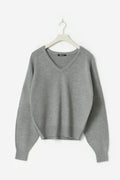 V-neck knitted sweater - Noir