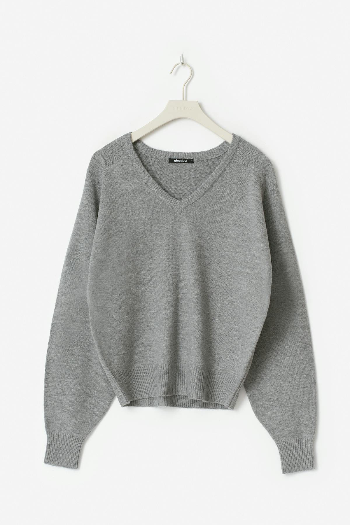 V-neck knitted sweater - Noir
