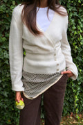Alpaca blend knitted top - Brown melange