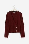 Alpaca blend knitted top - Tawny port