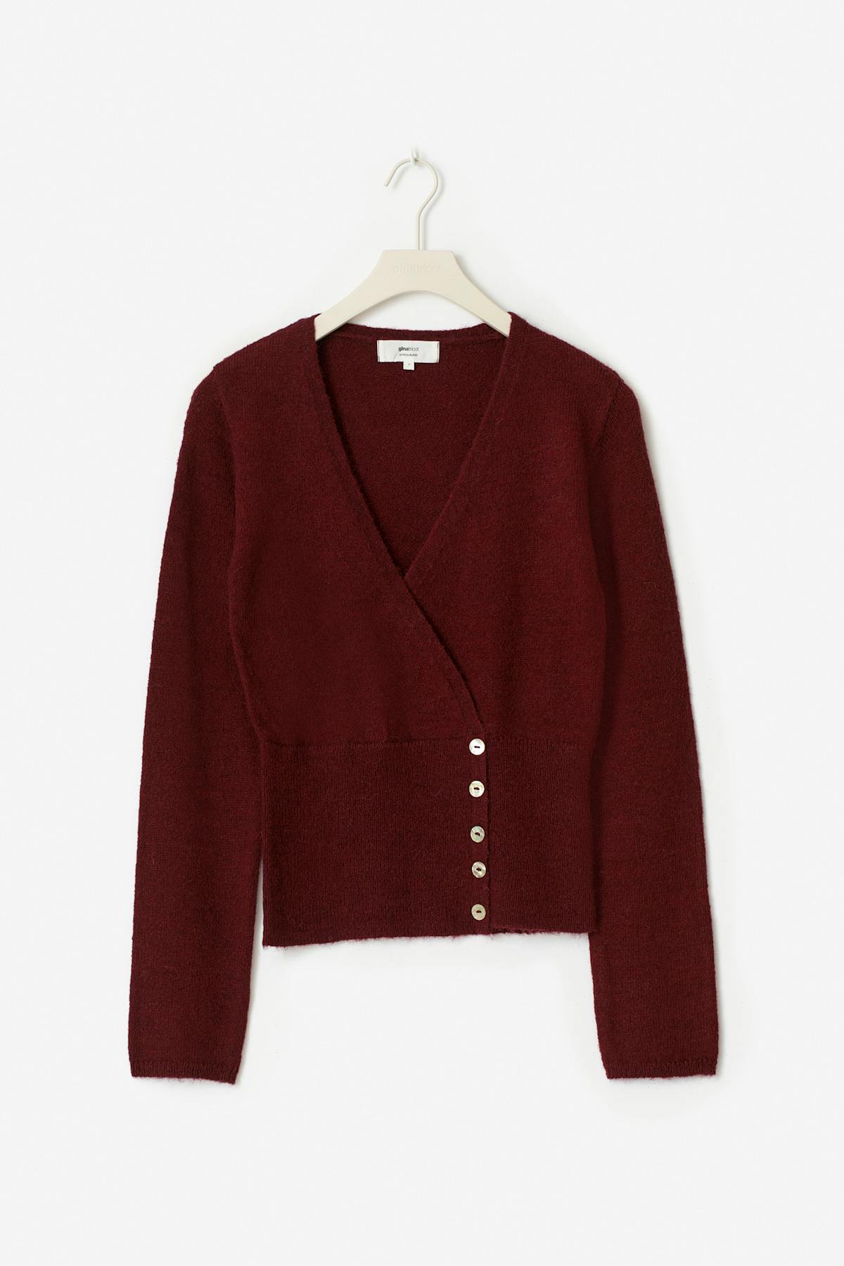 Alpaca blend knitted top - Tawny port