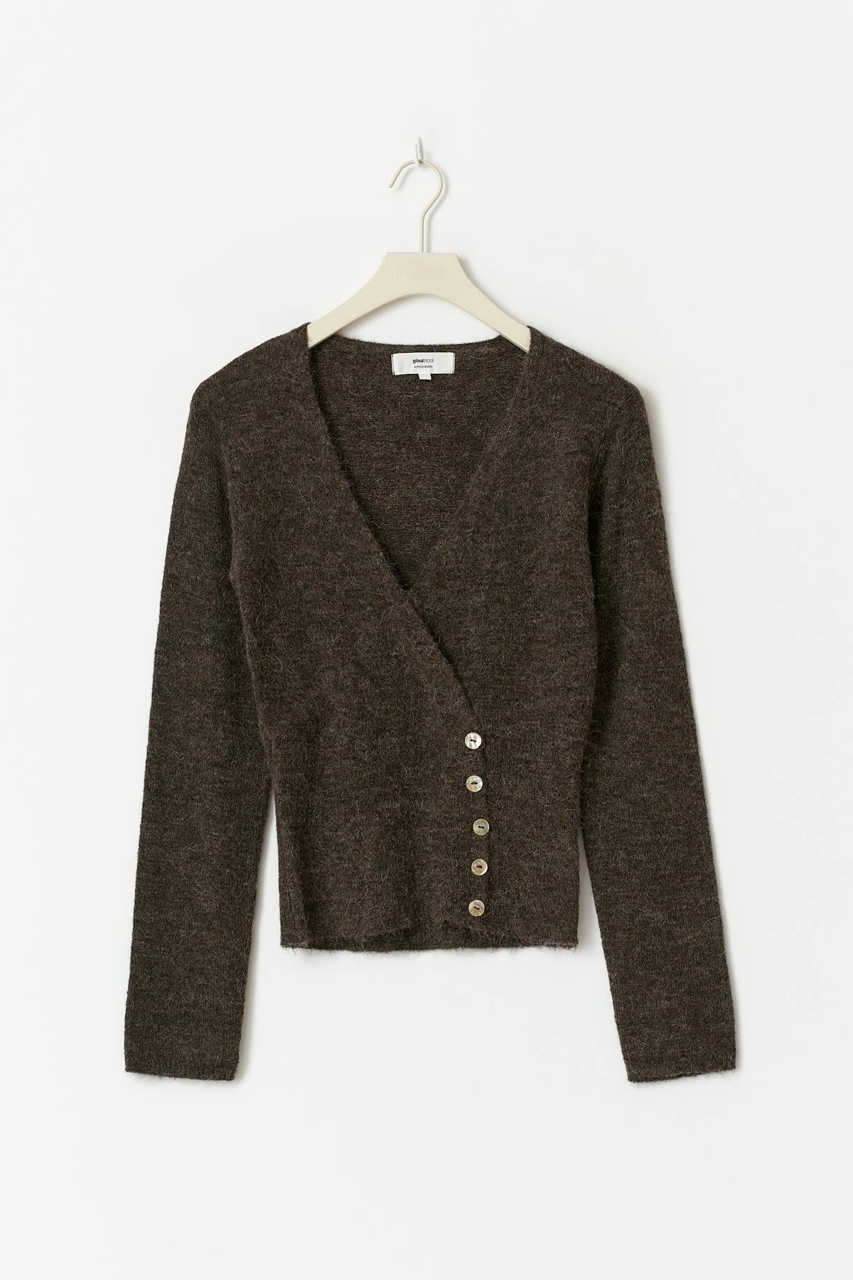 Alpaca blend knitted top - Tawny port