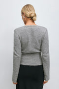 Alpaca blend knitted top - Marron clair