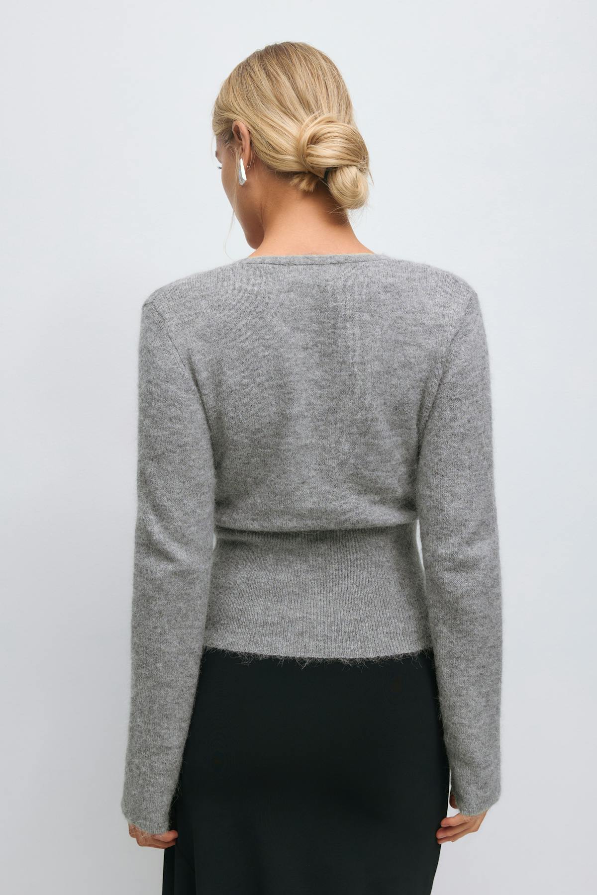 Alpaca blend knitted top - Marron clair