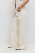 Low wide front seam jeans - Ecru