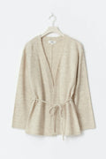 Mid knitted wrap cardigan - Oat melange