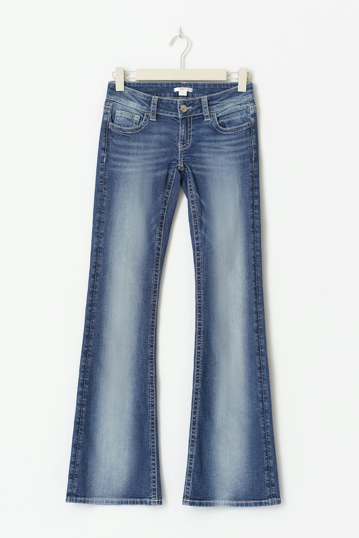 Decorated flare tall jeans - Lt blue destroy