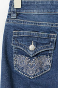 Decorated flare tall jeans - Lt blue destroy