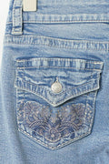 Decorated flare tall jeans - Lt blue destroy