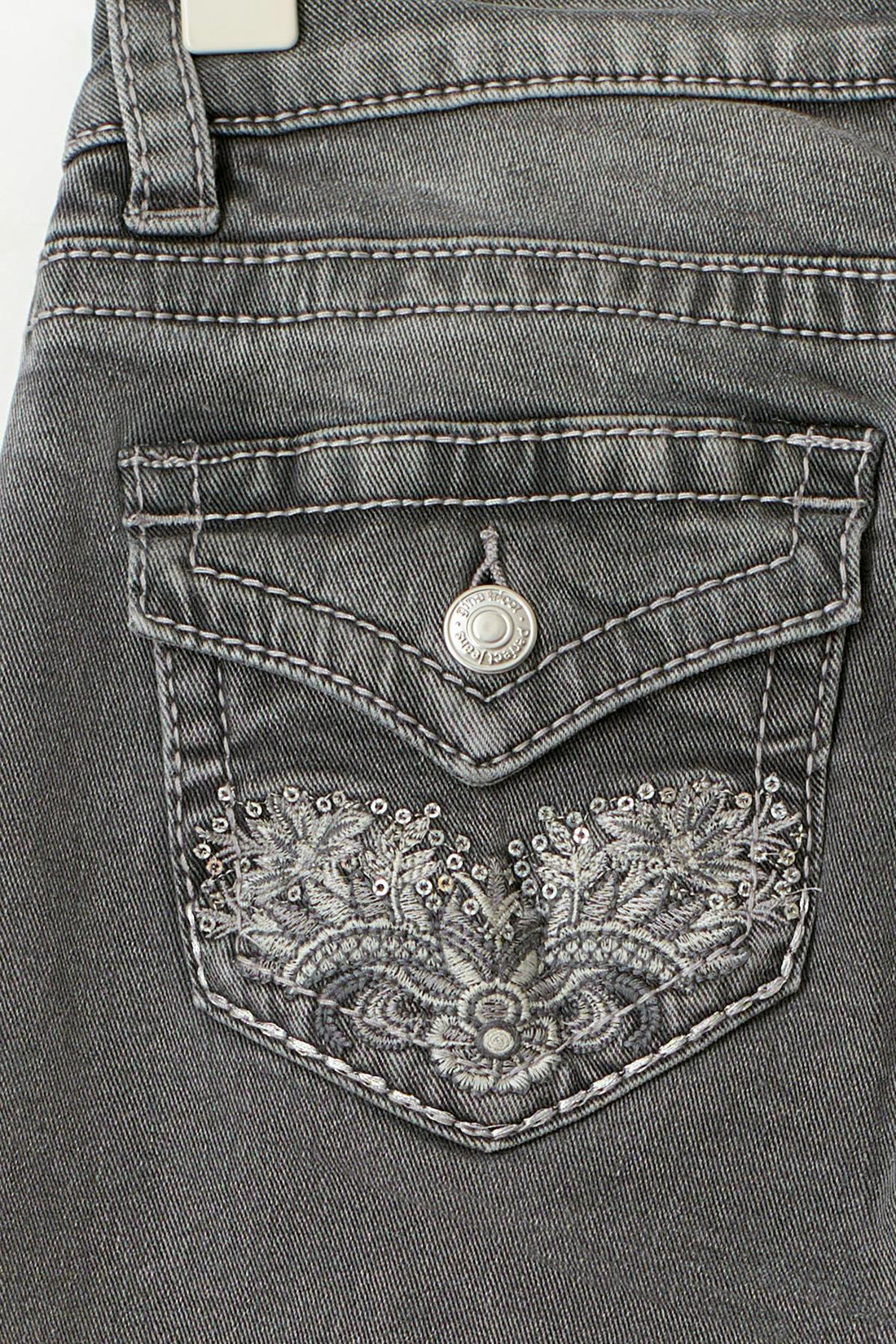 Decorated flare tall jeans - Gris clair