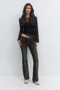 Decorated flare tall jeans - Offblack