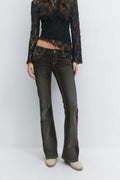 Decorated flare tall jeans - Offblack
