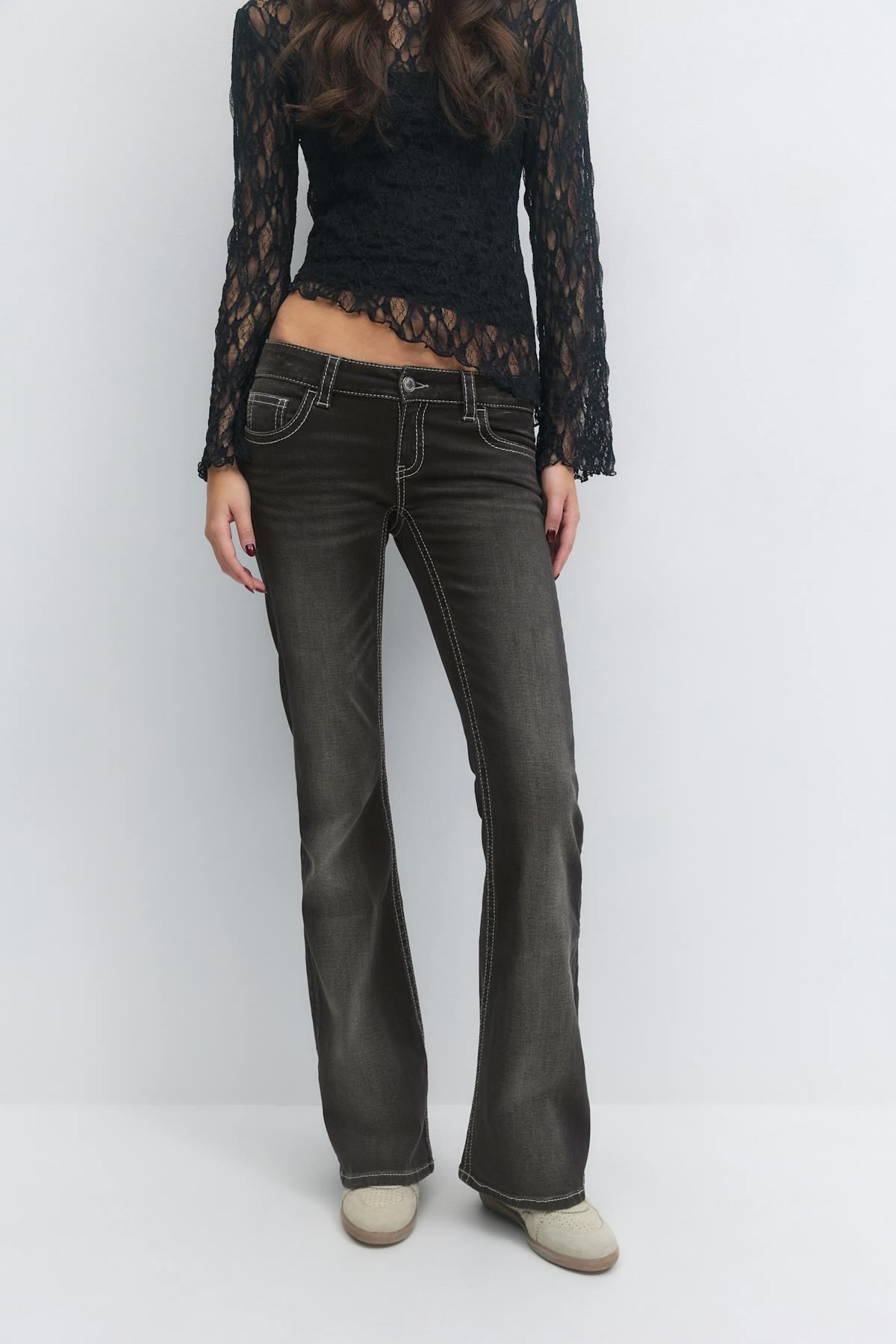Decorated flare tall jeans - Offblack