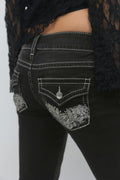 Decorated flare tall jeans - Offblack