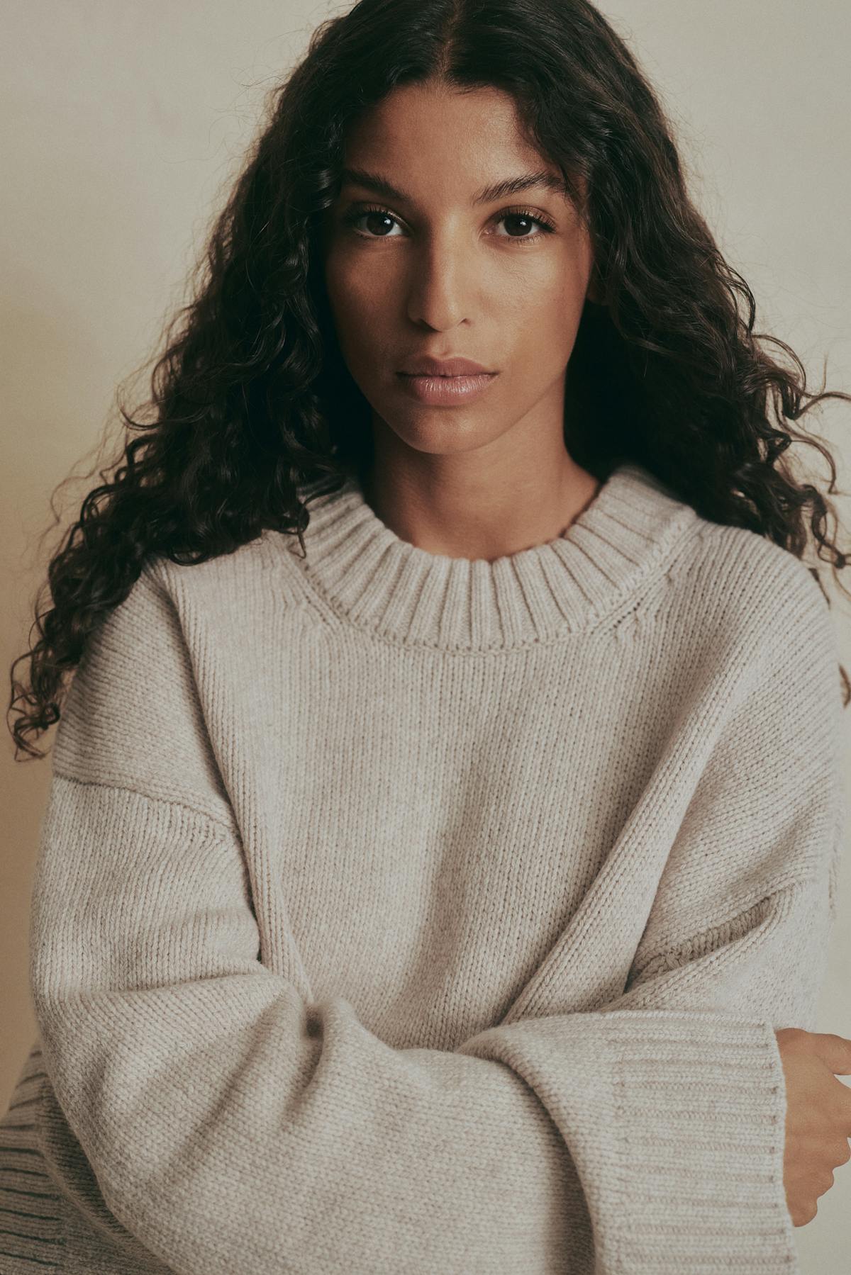 Merino wool knitted sweater - Noir
