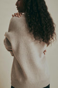 Merino wool knitted sweater - Beige melange