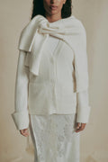 Merino wool knitted cardigan - Gardenia