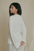 Merino wool knitted cardigan - Gardenia