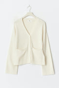 Merino wool knitted cardigan - Gardenia
