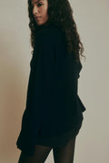 Merino wool knitted cardigan - Noir