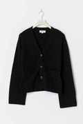 Merino wool knitted cardigan - Noir