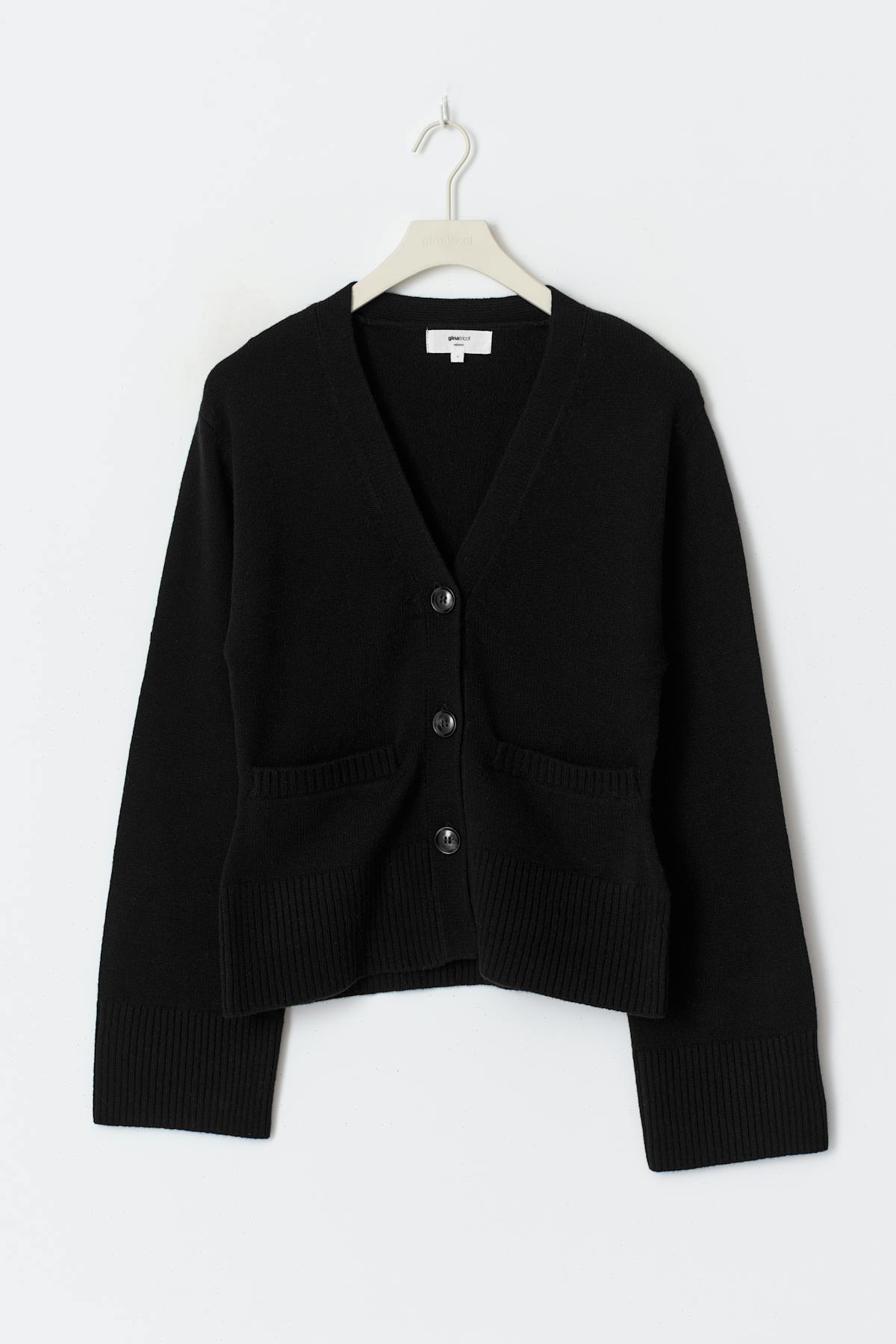 Merino wool knitted cardigan - Noir