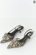 Strappy slingbacks - Snake