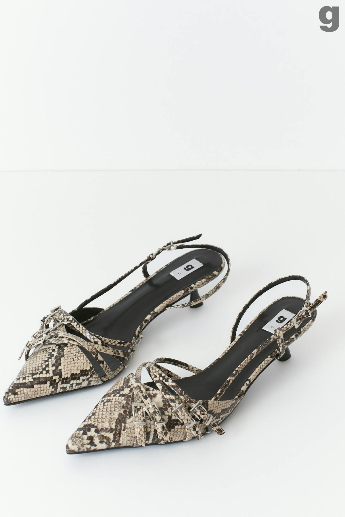 Strappy slingbacks - Snake