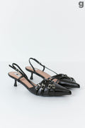 Strappy slingbacks - Marron foncé